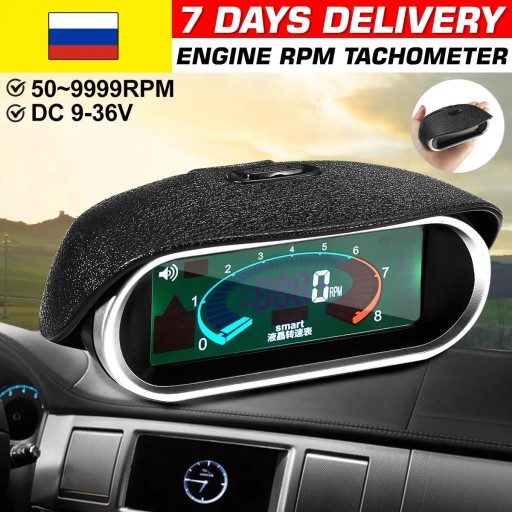 Car Gauge Tachometer Digital LCD 12V-24V Gauge 9999RPM Meter Motorcy~83077