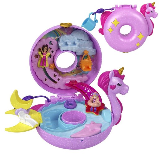 ZESTAW KOMPAKTOWY POLLY POCKET JEDNOROŻEC BASEN ZMIENIA KOLOR +2 MIKROLALKI