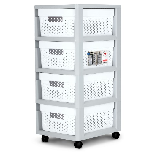 CURVER REGAŁ SZARY SZAFKA 4 SZUFLADY 4x11 L