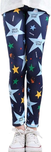 DZIEWCZĘCE ELASTYCZNE LEGGINSY GETRY W GWIAZDKI