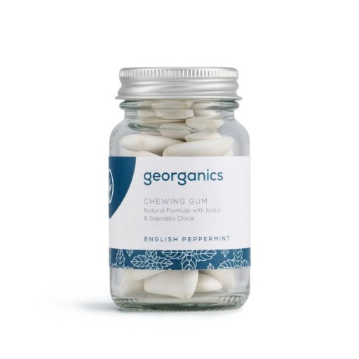 GEORGANICS Naturalna guma do żucia w pojemniku mięta pieprzowa 30 szt.