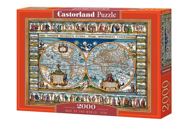 Puzzle 2000 Mapa świata CASTOR NOWA