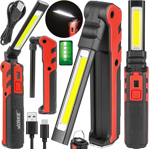 LAMPKA WARSZTATOWA ROBOCZA LED COB LATARKA AKUMULATOROWA Z MAGNESEM HAK USB