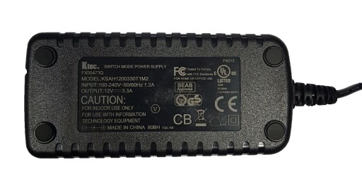 ZASILACZ DC 12V 3,3A LED 40w 5.5/2.1 Ktec