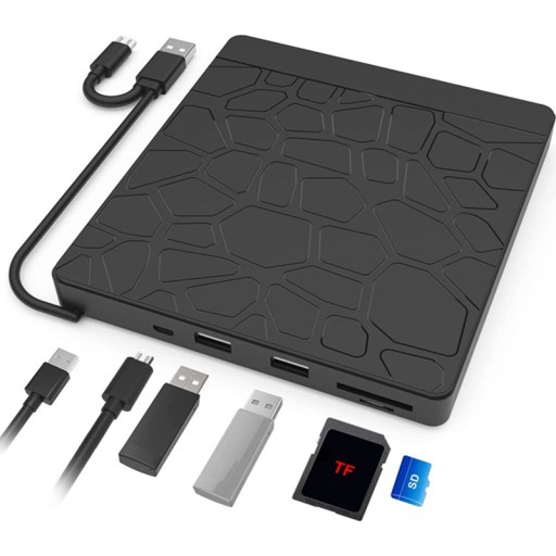 Napęd CD-R/DVD-ROM/RW zewnętrzny USB-C 3.0 nagrywarka ODTWARZACZ czytnik SD