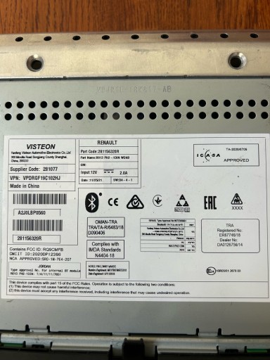 RADIO OE RENAULT MASTER IV 281156320R
