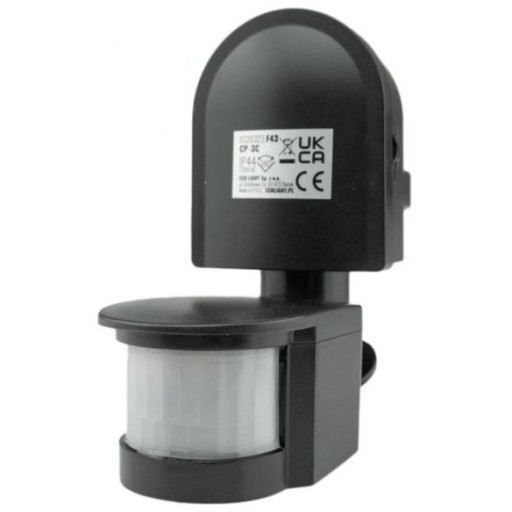 Eco Light Czujnik ruchu i zmierzchu czarny LED PIR 180 stopni 300W CP-3C