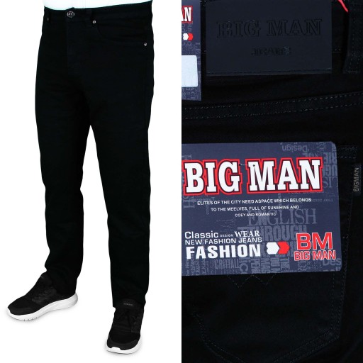 SPODNIE MĘSKIE JEANSOWE CZARNE W41 L30 W104-106 cm