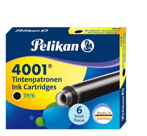PELIKAN NABOJE DO PIÓRA CZARNE 6szt. krótkie TP/6