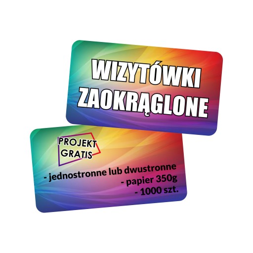 Wizytówki zaokrąglone rogi 1000szt. PROJEKT GRATIS