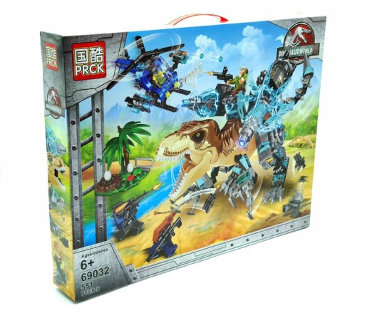 KLOCKI KONSTRUKCYJNE DLA DZIECI DINOSAUR WORLD ZESTAW 551 ELEMENTÓW KLOCKÓW