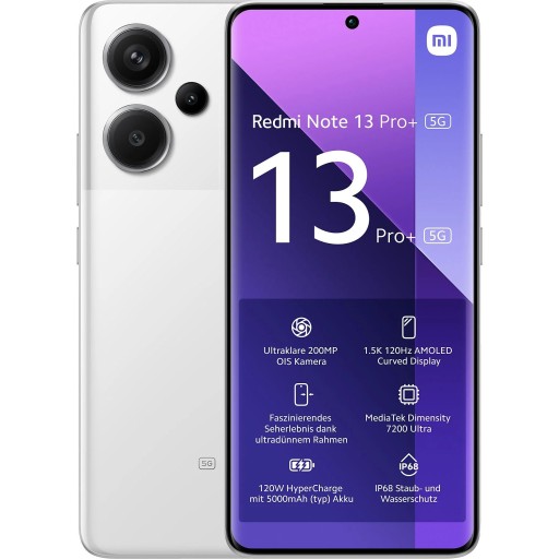 Smartfon Xiaomi Redmi Note 13 Pro+ 8 GB / 256 GB biały Dual SIM NFC