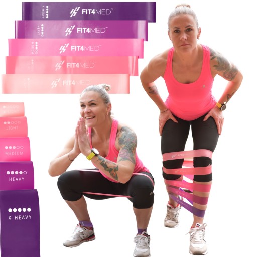 5 GUM TAŚM DO ĆWICZEŃ FITNESS OPOROWYCH MINI BANDS RÓŻNY OPÓR NIEROLUJĄ SIĘ