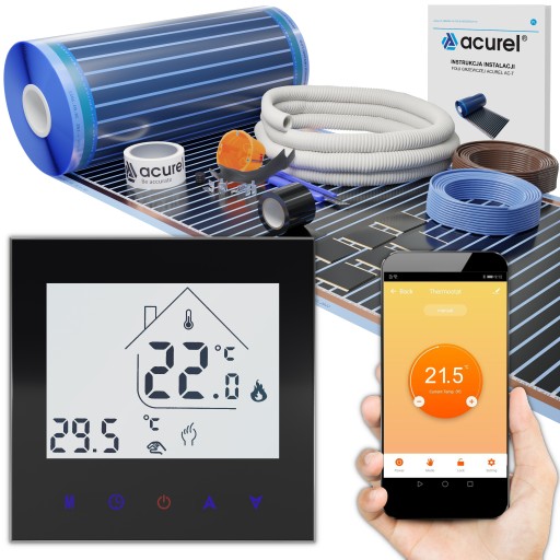 Folia grzewcza na podczerwień 220W/m² + Termostat WiFi Zestaw 9m²