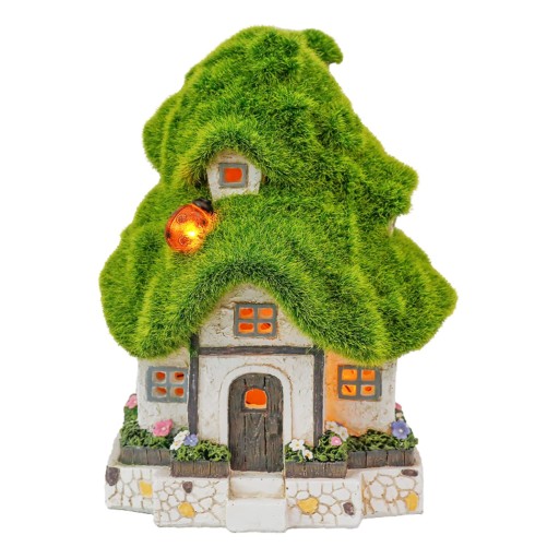 DOMEK WRÓŻKI OZDOBA OGRODOWA LAMPKA LED SOLARNA