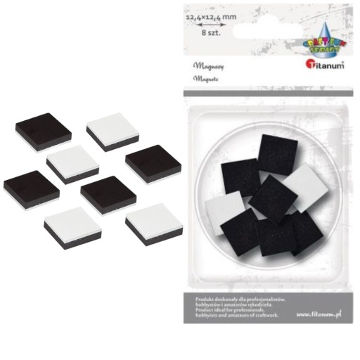 Magnesy samoprzylepne kwadratowe czarne kreatywne