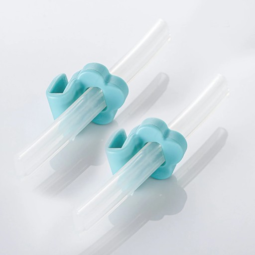 Reusable Silicone Children Spoon Drinking Water Straw With Buckle Baby
