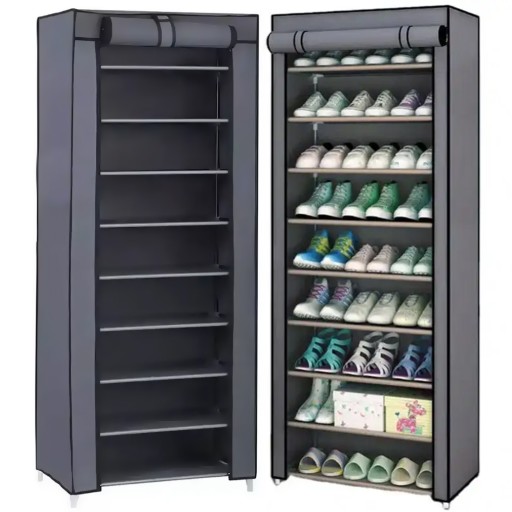 SZAFKA NA BUTY REGAŁ PÓŁKA ORGANIZER 9 PÓŁEK MATERIAŁOWA SKŁADANA PIONOWA