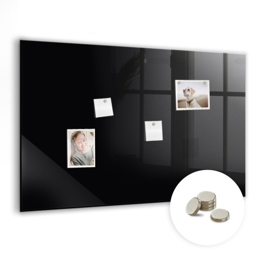 Foto tablica magnetyczna na prezent + magnesy gratis Kolor czarny 90x60 cm