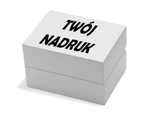 białe pudełko na obrączki + NADRUK LOGO FIRMOWE