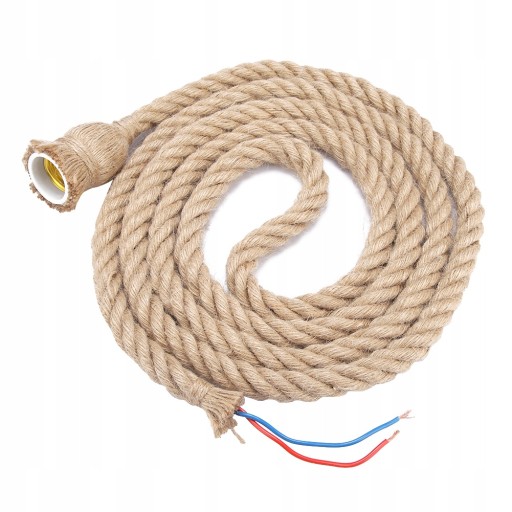 LAMPA LINA JUTOWA KONOPNA SZNUR JUTA E27 1M