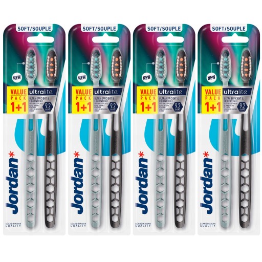 Manualna Szczoteczka do Zębów Jordan Ultralite Soft Miękkie Włosie 4x2-Pack