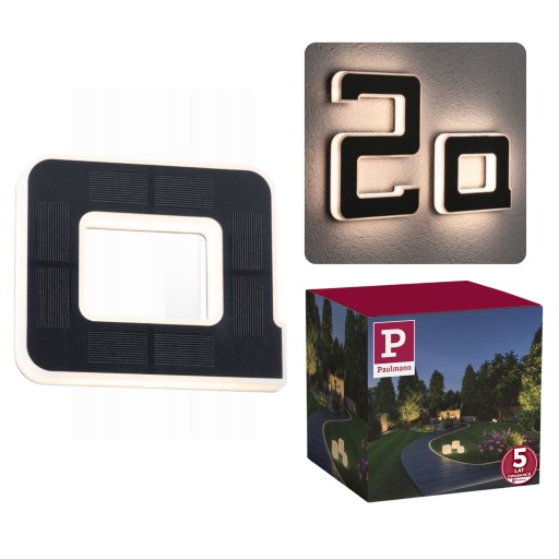 PODŚWIETLANY NUMER DOMU a Oprawa Elewacyjna SOLARNA Z Czujnikiem PL94650