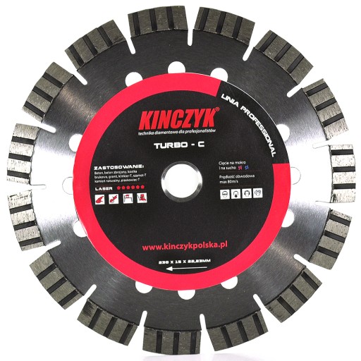 TARCZA DIAMENTOWA KIŃCZYK TURBO – C 230 MM