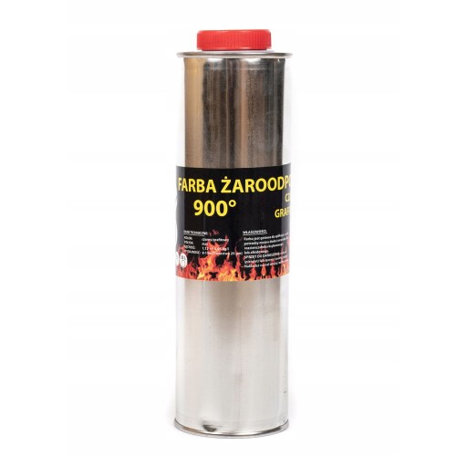 FARBA WYSOKOTEMPERATUROWA DO PIECÓW KOMINKÓW RUR KOTŁÓW DO 900°C 1L CZARNA