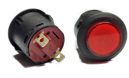 przycisk włącznik do auta na akumulator 2pin 26mm