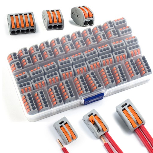 SZYBKOZŁĄCZEK złączy prądu elektrycznego,szybkie ZESTAW drut/linka 50szt