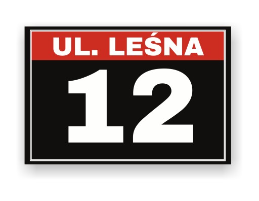 NUMER NA DOM TABLICZKA ADRESOWA Z NUMEREM DOMU 30x20cm | WZORY | + Taśma 3m