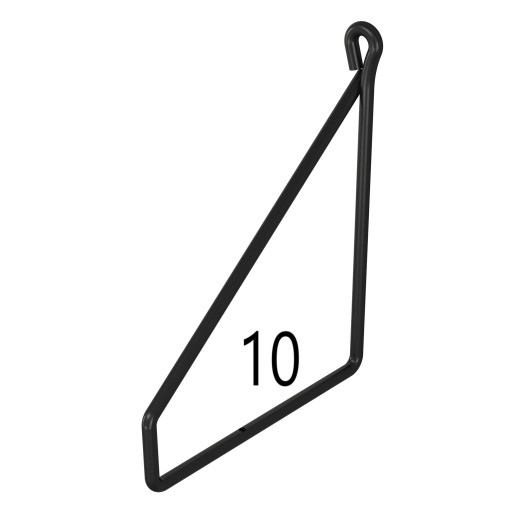 1x WSPORNIK pod PÓŁKĘ na ŚCIANE Hole 10cm *CZARNY* LOFT