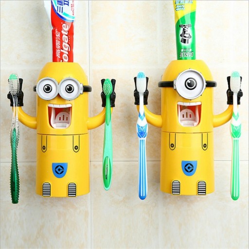 DOZOWNIK NA PASTE UCHWYT NA SZCZOTECZKI MINIONKI