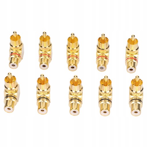 ADAPTER KĄTOWY GNIAZDO WTYK RCA CINCH 10 SZT.