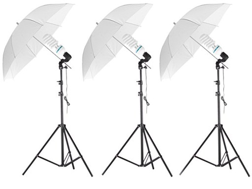 Zestaw Oświetleniowy Studyjny 3x LAMPA Żarówka 400W Statyw Parasol Oprawka