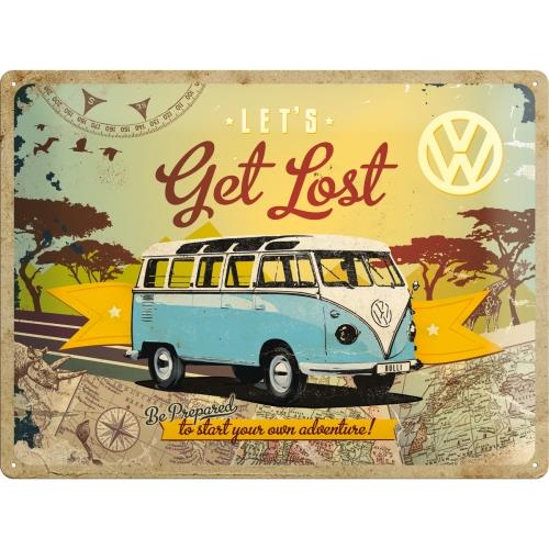 Plakat 30 cm x 40cm VW Bulli - Let's Get Lost