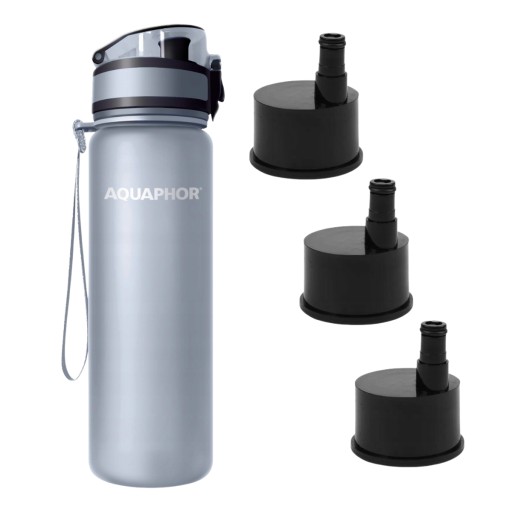Butelka z filtrem Aquaphor City szara + 3 filtry