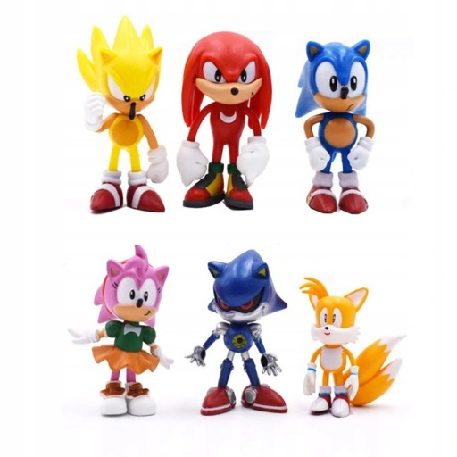 ZESTAW FIGUREK FIGURKI SONIC THE HEDGEHOG 6 SZTUK
