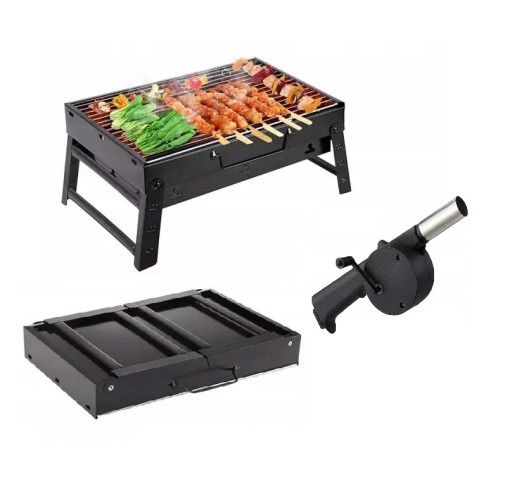 GRILL SKŁADANY WĘGLOWY PRZENOŚNY GRATIS DMUCHAWA