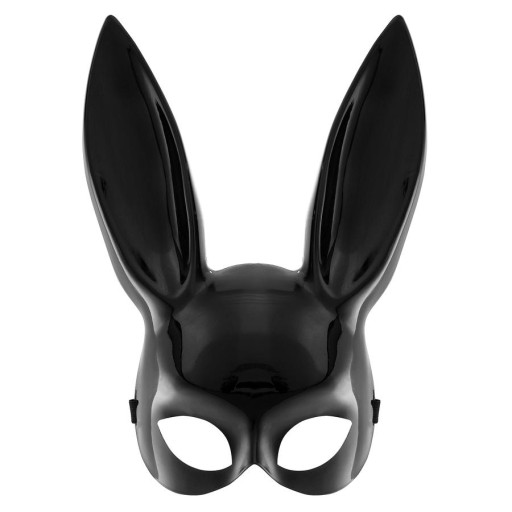 MASKA NA OCZY KRÓLIK USZY HALLOWEEN STRÓJ CZARNA