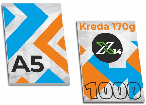 ULOTKI dwustronne A5 KREDA Błysk 170g - 1000 sztuk
