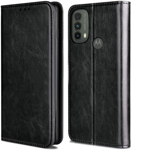 Etui SKÓRZANE MAGNES +SZKŁO do MOTOROLA E32 / E32S
