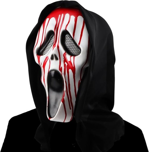 STRASZNA MASKA KRZYK NA HALLOWEEN HORROR REKWIZYT PRZEBRANIE DUCH IMPREZA
