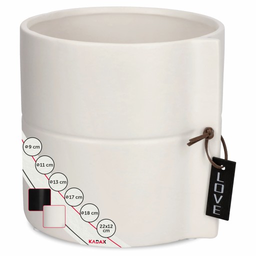 DONICZKA OSŁONKA NA KWIATY CERAMICZNA BIAŁA 17 CM
