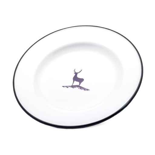 Talerz emaliowany 24cm jeleń biały Emalco | Forest