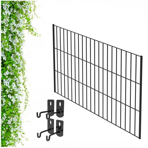 Krata ogrodowa metalowa do pnączy Podpora do roślin 120x75cm czarna