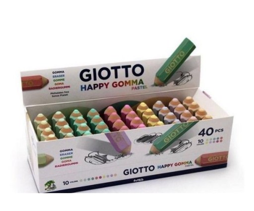 GUMKA OŁÓWEK HAPPY PASTEL (40 SZT)