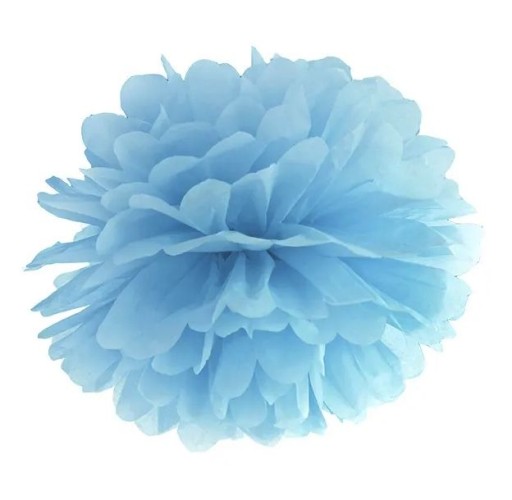 Pompon bibułowy - PartyDeco - jasnoniebieski 25 cm