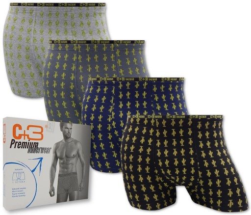 4 X BOKSERKI MĘSKIE BAWEŁNIANE C+3 JAKOŚĆ PREMIUM